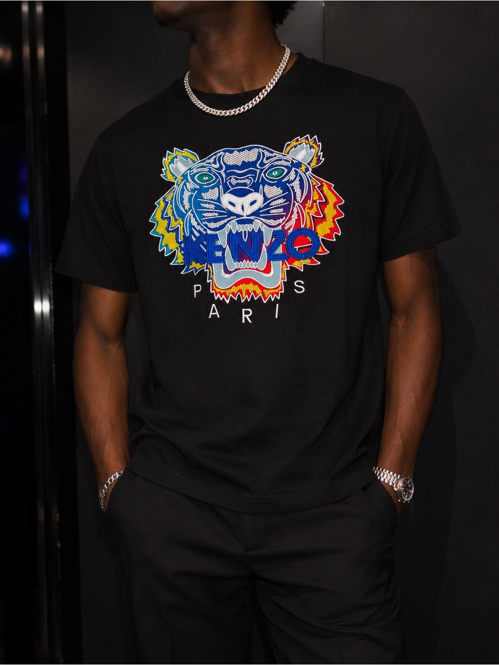 Authentic Kenzo Paris - club/ going out black luxury T-shirt size M